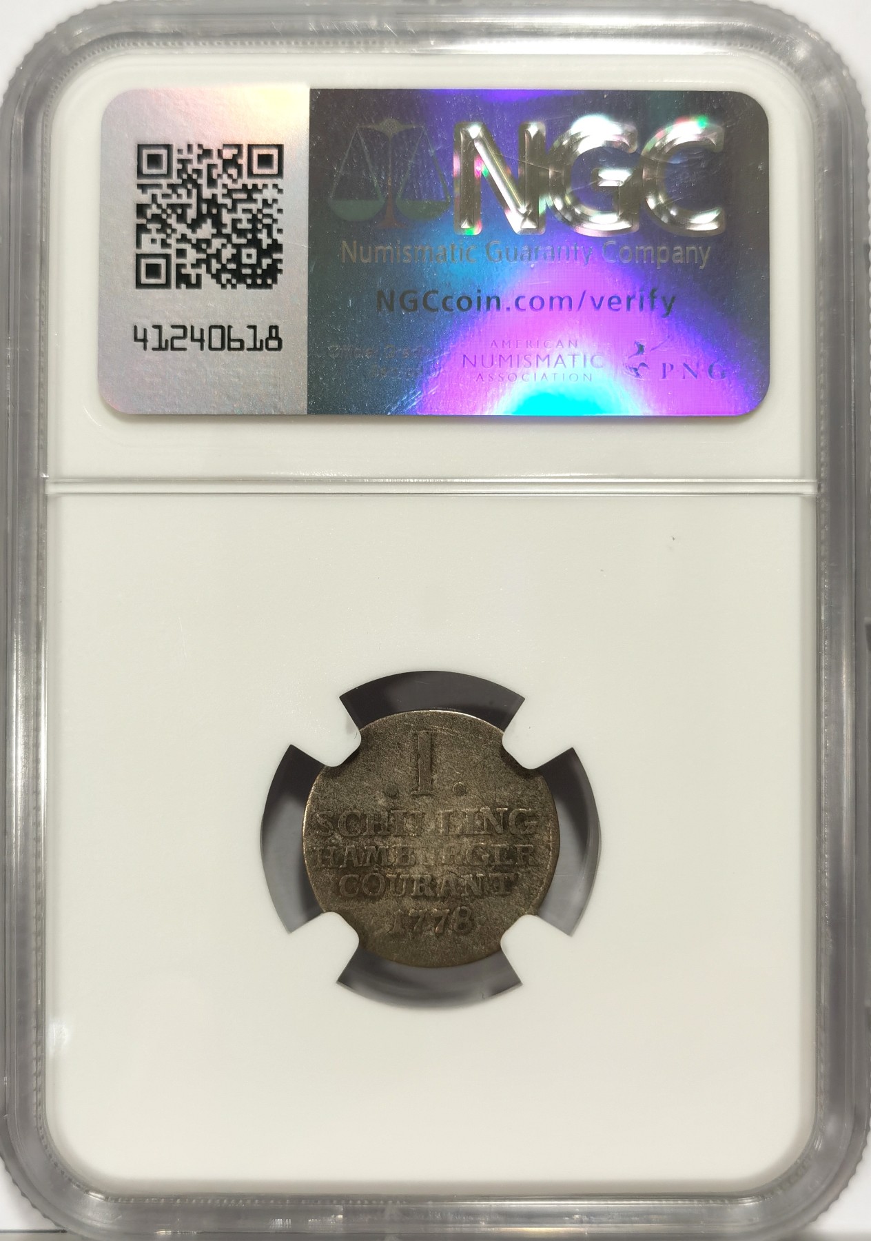 博洋堂世界钱币拍卖第057期（全场包邮） NGC VG8 德国汉堡1778年1先令银币，少见