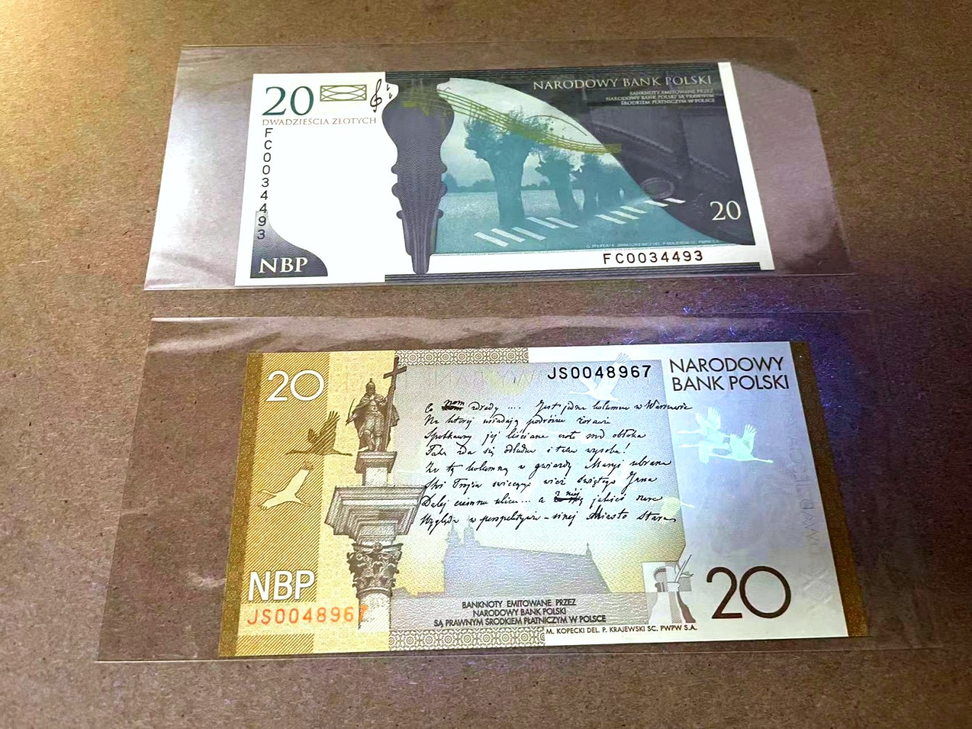 【Blue Auction】✨世界纸币精拍第408期【精】 【一组2张】波兰 2009年20兹罗提 纪念钞 全新UNC