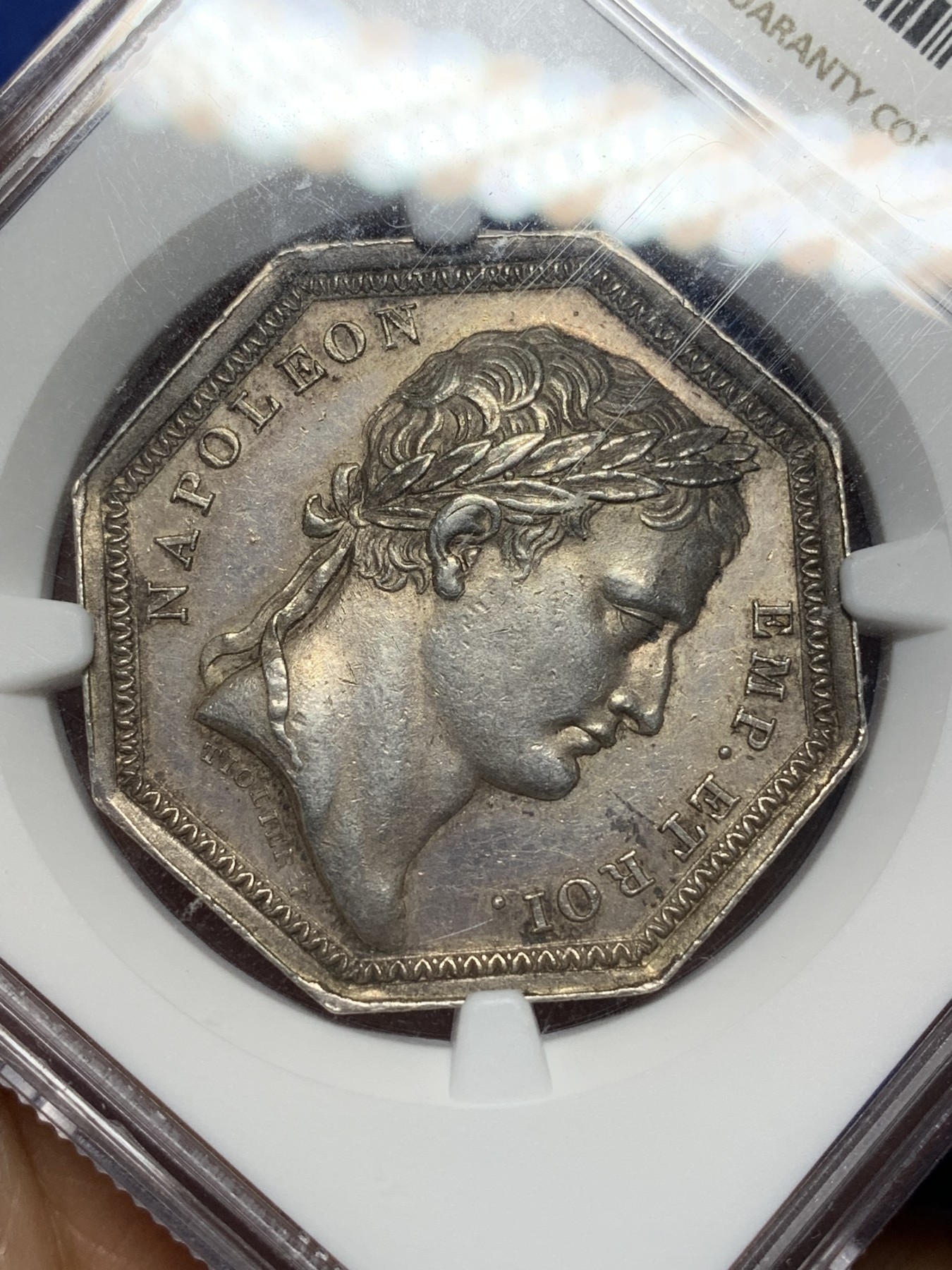 《竞宝斋》八角与章专场 第226场-周日，周一，周二 3场 (全场包邮) NGC-MS61 19世纪法国拿破仑一世克莱蒙公证人八角银质代币