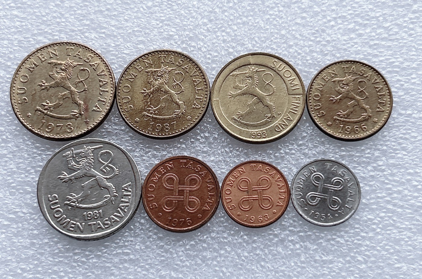 全场一元起拍 世界钱币散币、银币专场 第48期 芬兰硬币 8枚