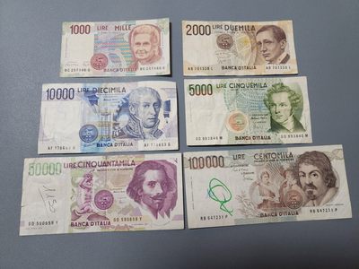 外国纸币第16期 - 意大利1000-100000里拉一套