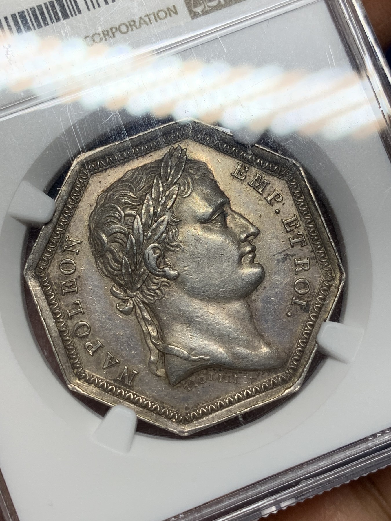 《竞宝斋》八角与章专场 第226场-周日，周一，周二 3场 (全场包邮) NGC-MS61 19世纪法国拿破仑一世克莱蒙公证人八角银质代币