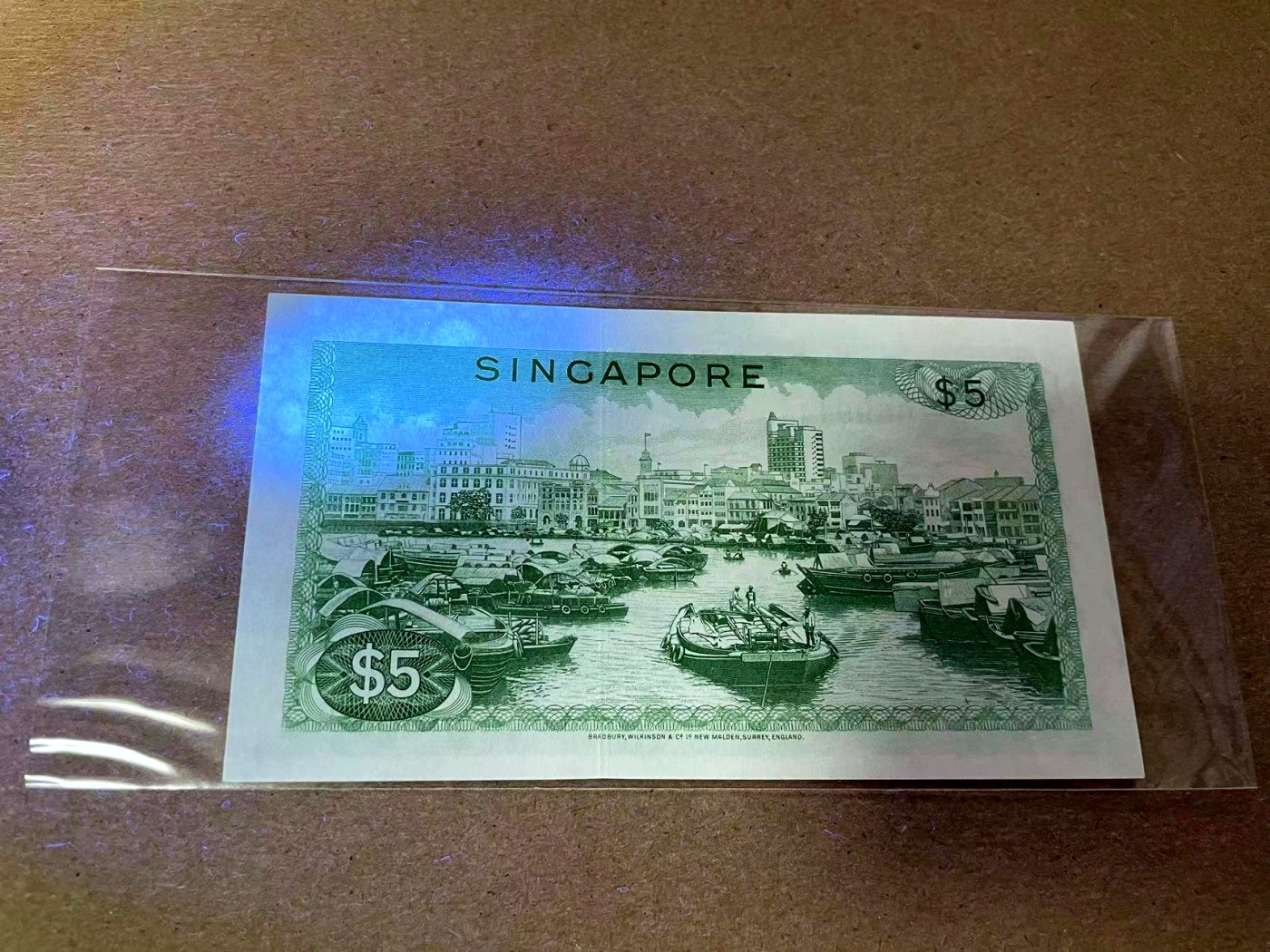 【Blue Auction】✨世界纸币精拍第408期【精】 【倒置号669911】新加坡 花版 5元 大场景精美 UNC-荧光斑 
