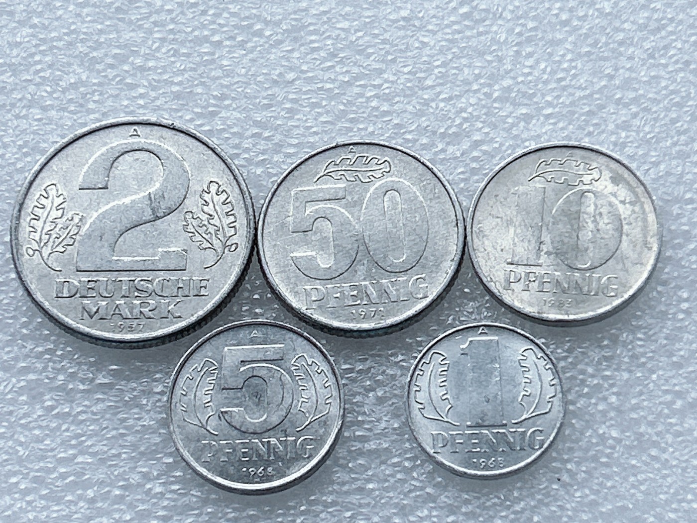 全场一元起拍 世界钱币散币、银币专场 第48期 东德（民主德国）5枚套铝币