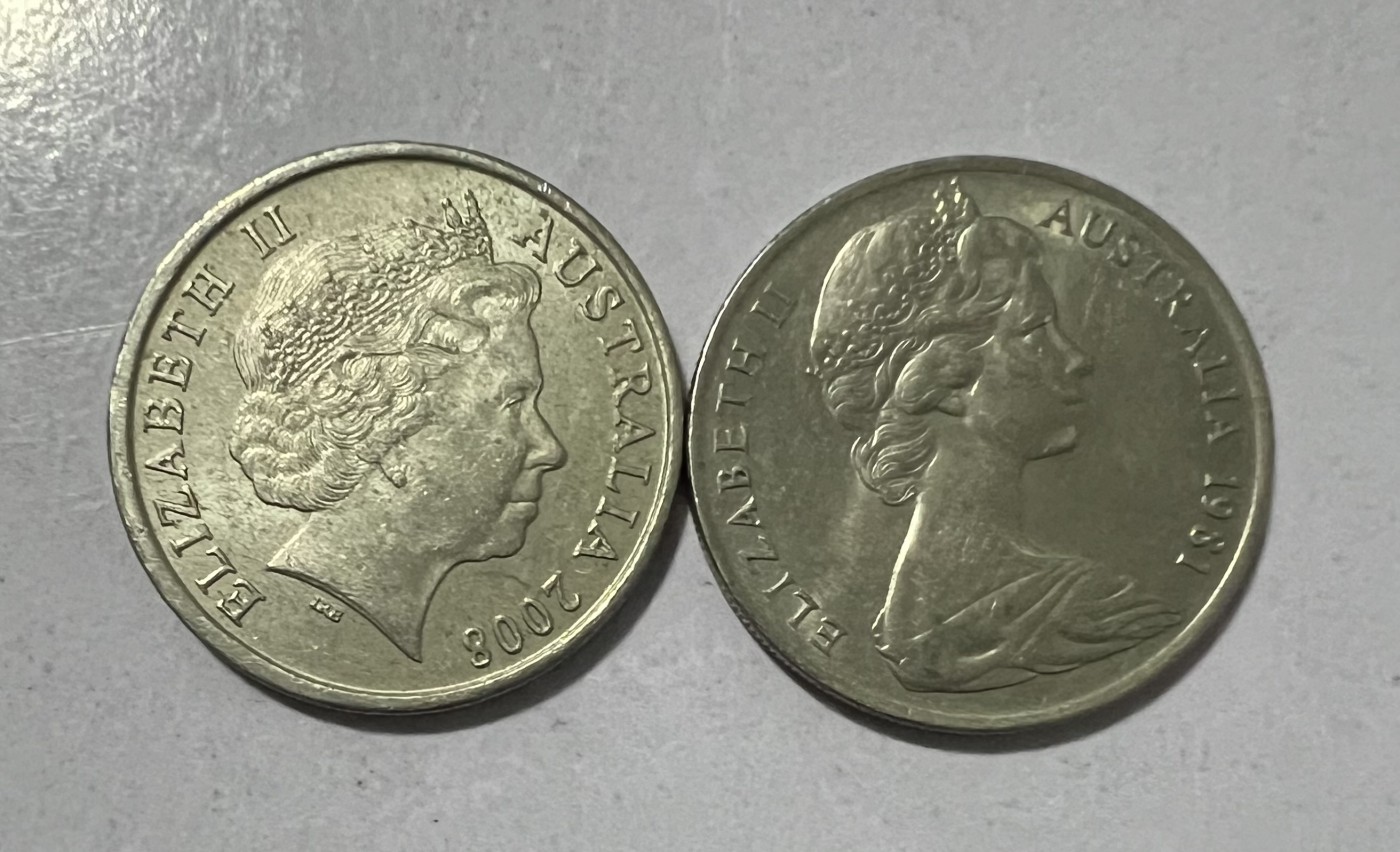【易洋钱喜】第31场 国外硬币专场 澳大利亚10分2枚女王不同头像
