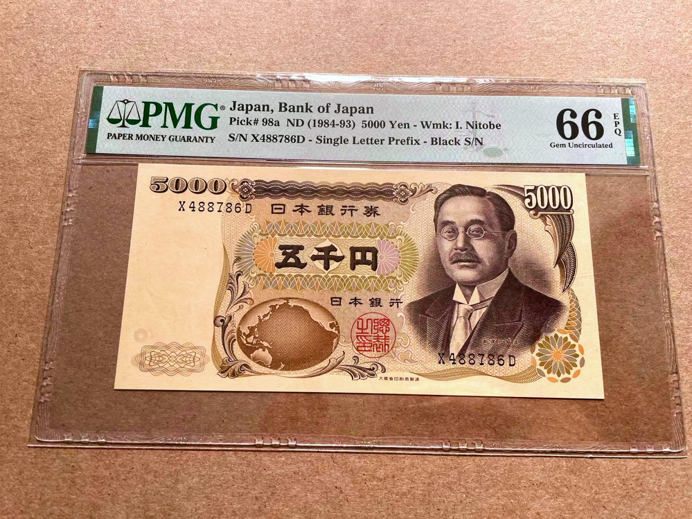 【Blue Auction】✨世界纸币精拍第408期【精】 日本 1984-93年5000日元 PMG66EPQ 