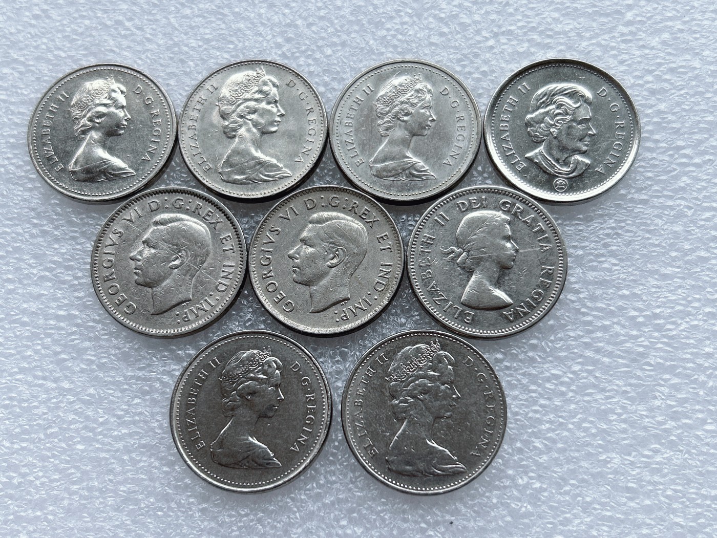 全场一元起拍 世界钱币散币、银币专场 第48期 加拿大海狸5分 9枚 多个版本