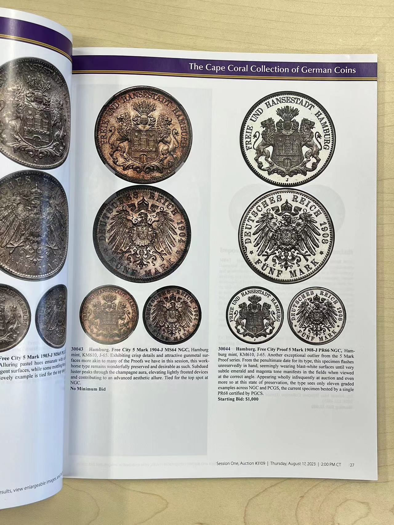 博洋堂世界钱币拍卖第057期（全场包邮） HA德国目录3本，近十年最好的德国币专场，总共360多页（运费到付）