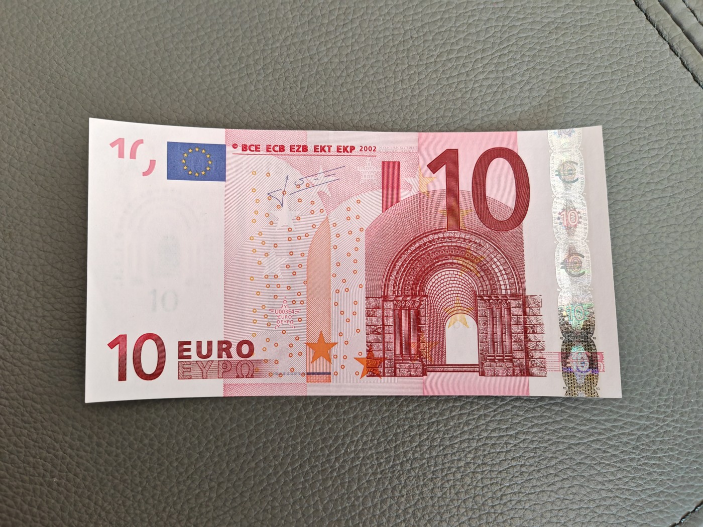 欧盟纸币Euro 稀有冠 2002版 二签 10欧元 M冠葡萄牙版 全新UNC