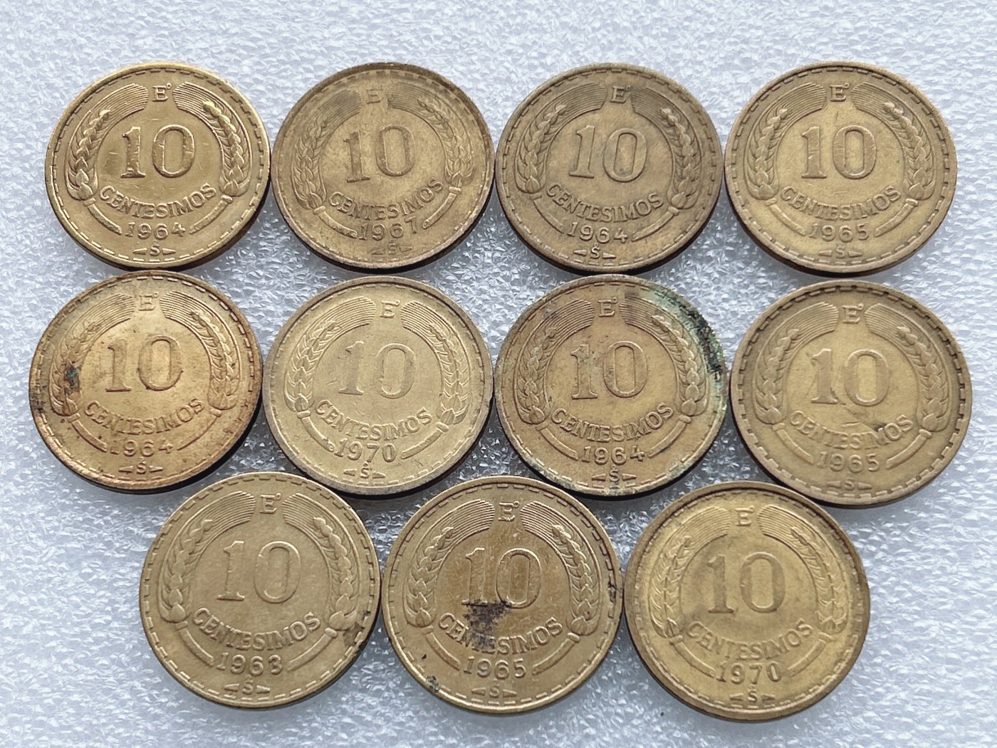 全场一元起拍 世界钱币散币、银币专场 第48期 秃鹫老鹰版 智利10分铜币 11枚