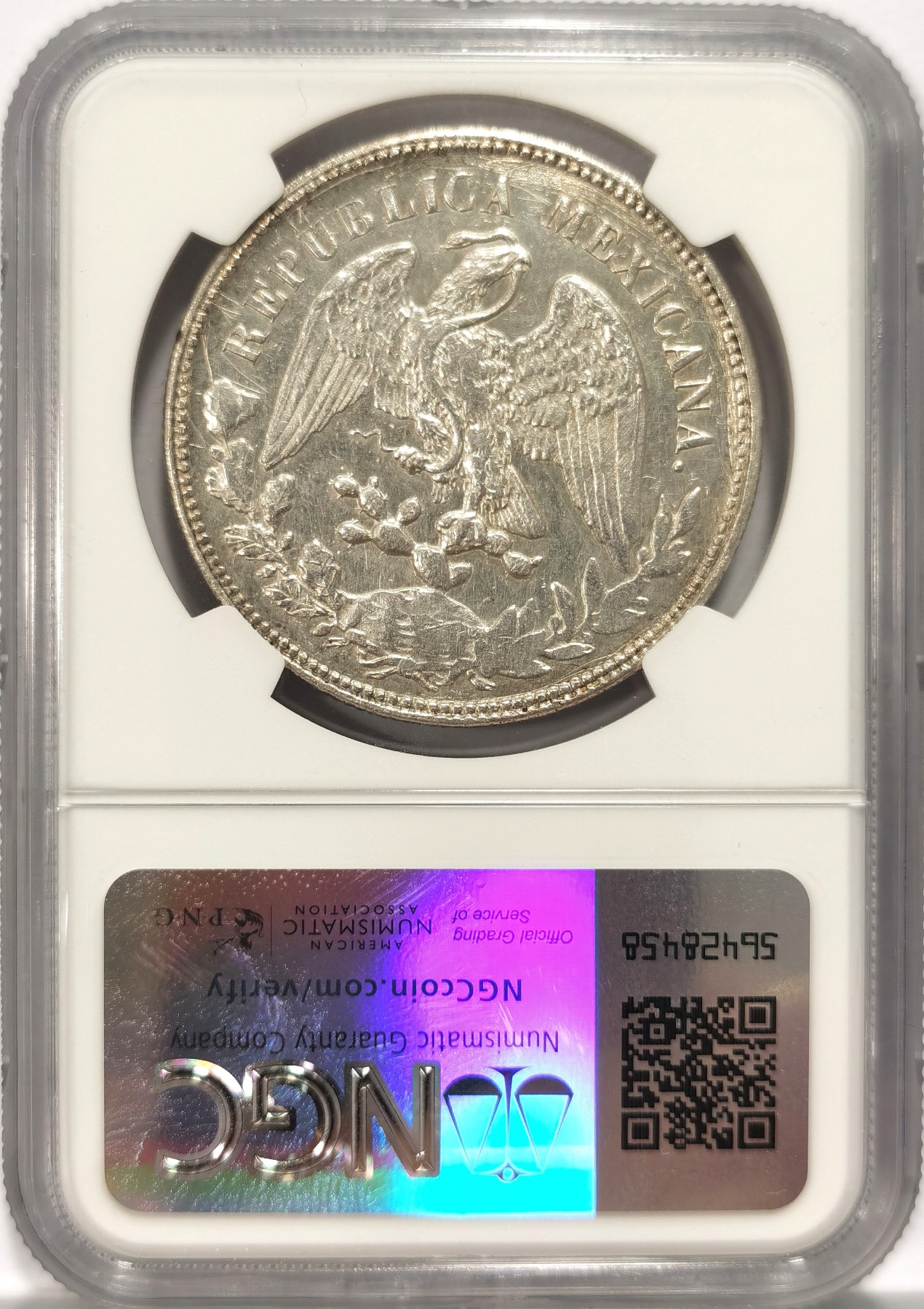 博洋堂世界钱币拍卖第057期（全场包邮） NGC AUD 墨西哥直边鹰洋MO1900 1比索 带光美品 低评 老鹰价值洼地