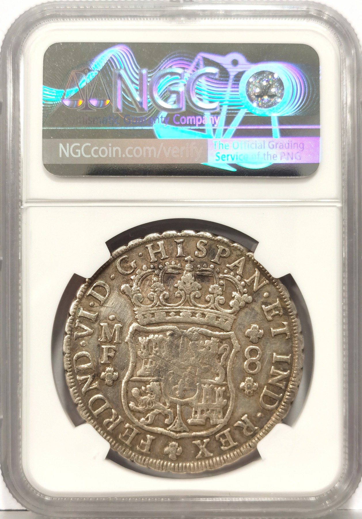 博洋堂世界钱币拍卖第057期（全场包邮） NGC XFD 墨西哥费迪南六世地球双柱 1753 8里亚尔 原味地球 低评 目前价值洼地 抓紧买进