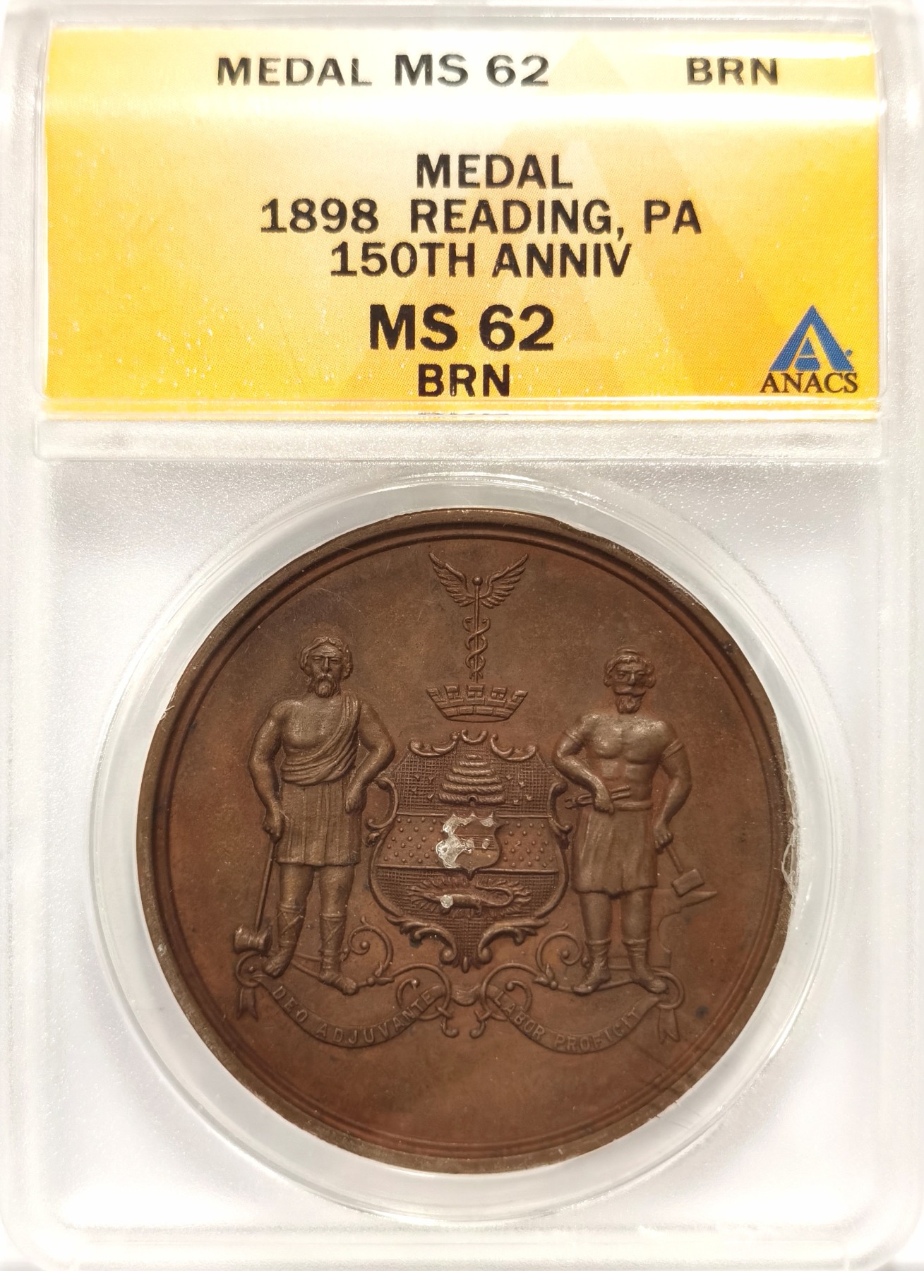 博洋堂世界钱币拍卖第057期（全场包邮） ANACS MS62 美国1898年Reading Penna，150周年纪念章