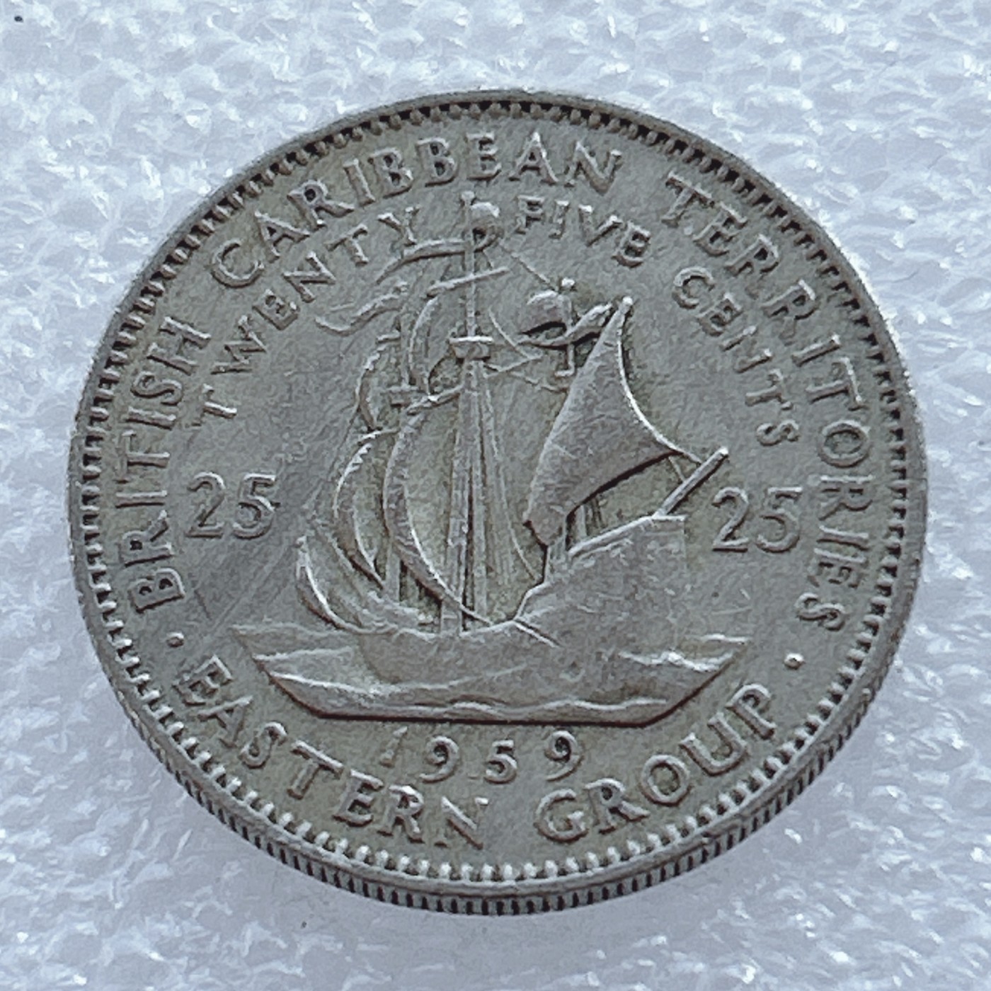 海外回流1元起拍小铺 各国钱币散币场 第2期 1959年东加勒比25分硬币