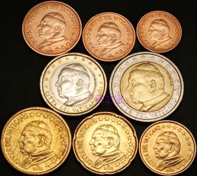 欧元套币 2002年 梵蒂冈 第一套图案 首发年份 - 欧元套币 2002年 梵蒂冈 第一套图案 首发年份