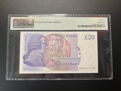 🌗乐淘淘世界纸币收藏拍卖 第36期🌓 【BH52 075483】英国2006年纸币 20镑 女王钞 PMG66EPQ