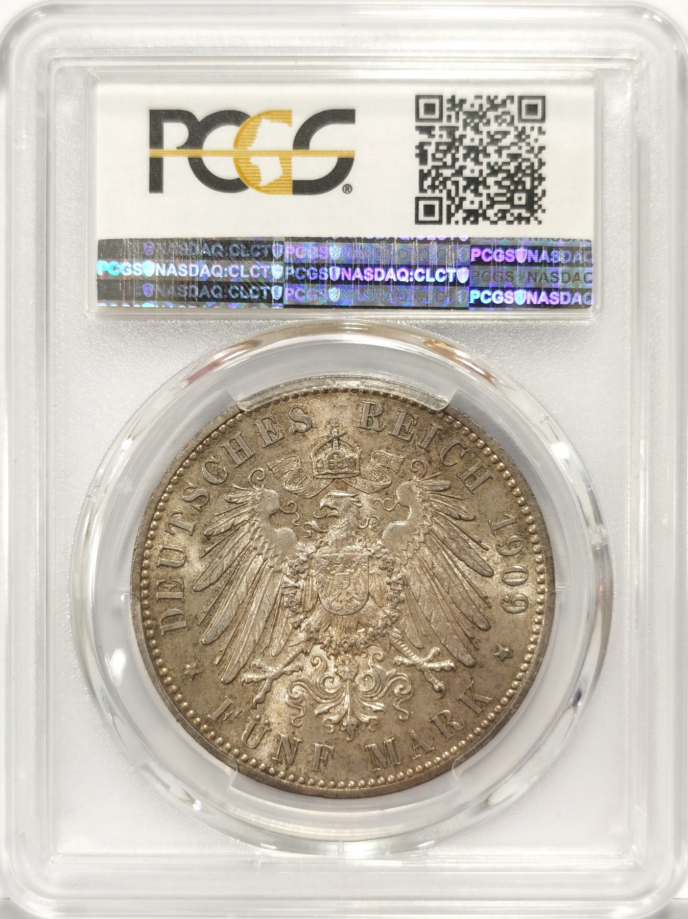 博洋堂世界钱币拍卖第057期（全场包邮） PCGS MS65 1909年德国萨克森莱比锡大学纪念5马克银币