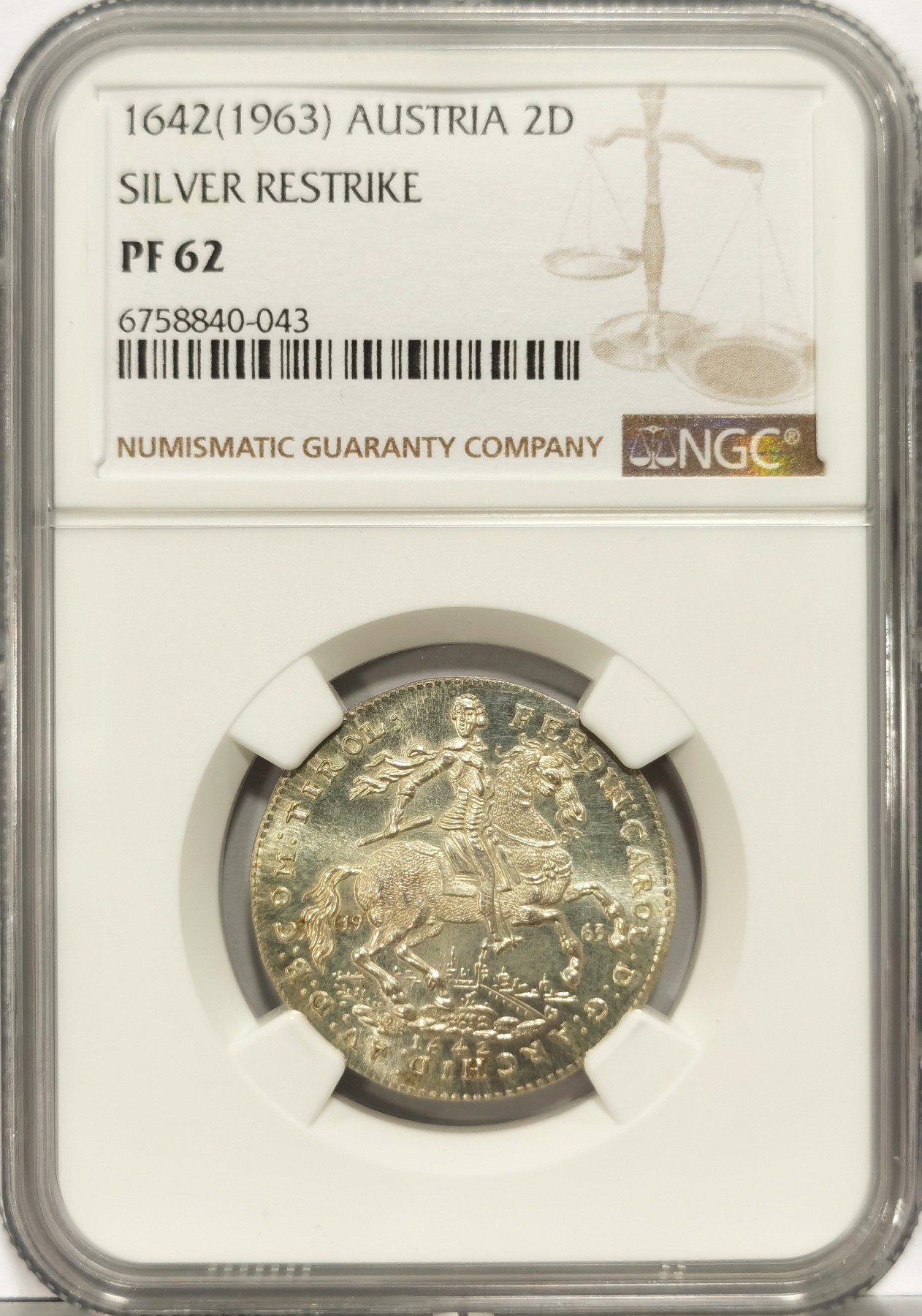 博洋堂世界钱币拍卖第057期（全场包邮） NGC PF62 奥地利1642年（1963年后铸）2杜卡特银币