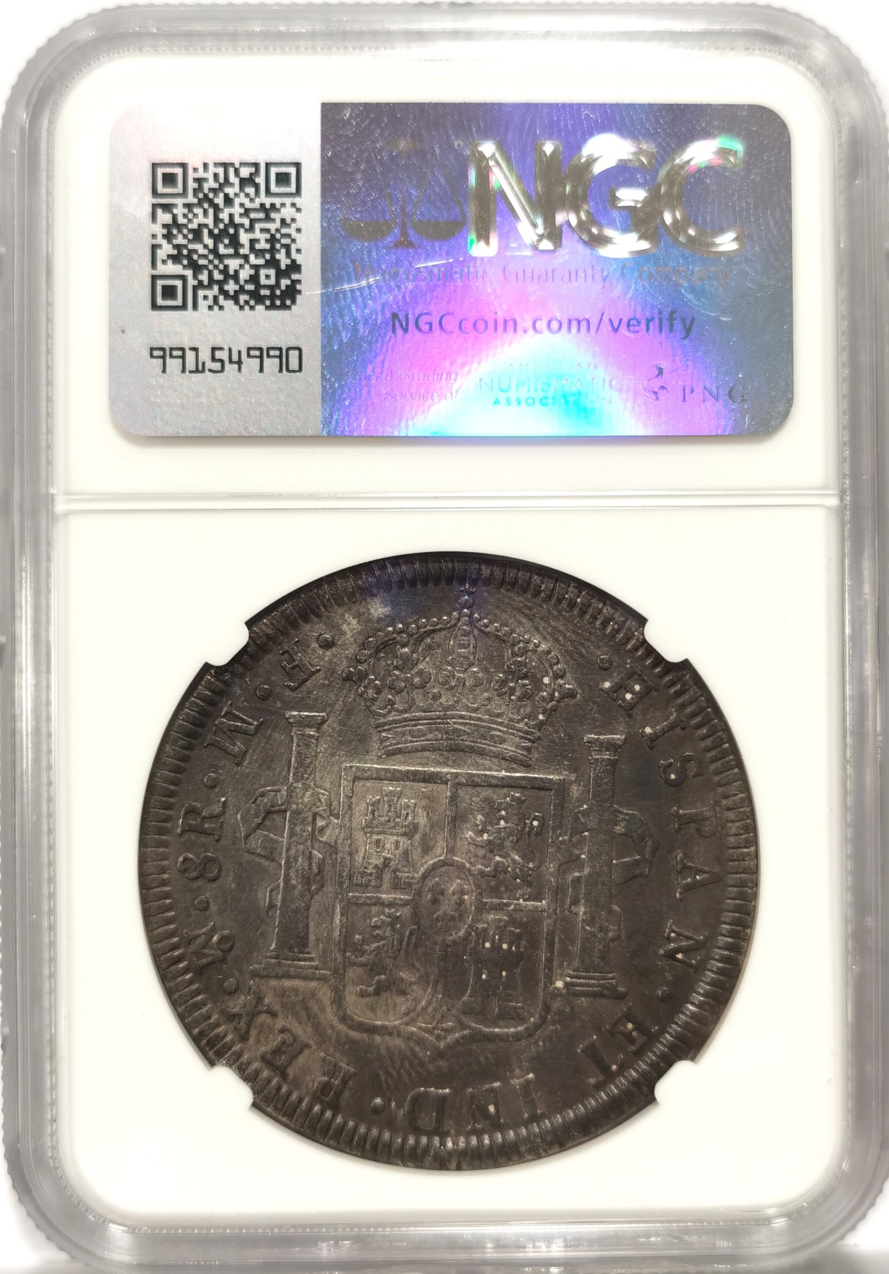 博洋堂世界钱币拍卖第057期（全场包邮） NGC VF 西属墨西哥1772年卡洛斯三世双柱银币，卡三首年难觅