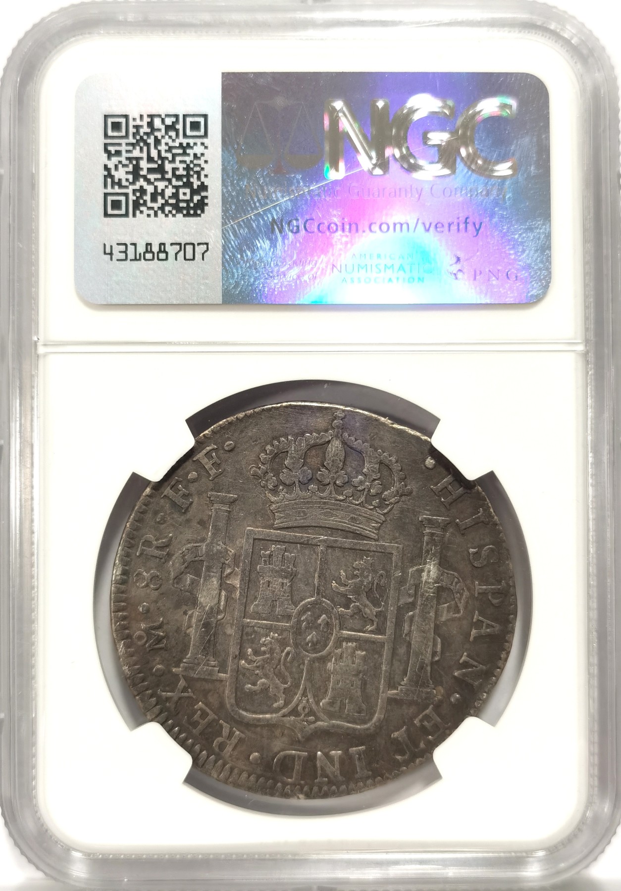 博洋堂世界钱币拍卖第057期（全场包邮） NGC VF 西属墨西哥1781年卡洛斯三世双柱银币