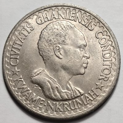 布加迪🐬～世界钱币🌾第 59 期 /  土耳其东欧非洲等各国币  - 加纳🇬🇭 1965年 50分 32mm