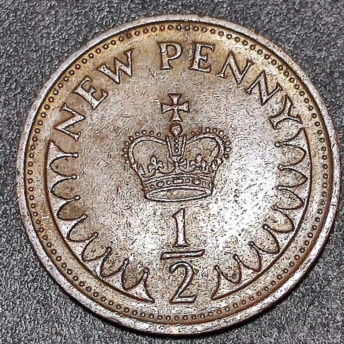 231222 都铎皇冠 英国1/2便士硬币 直径17mm 年份随机