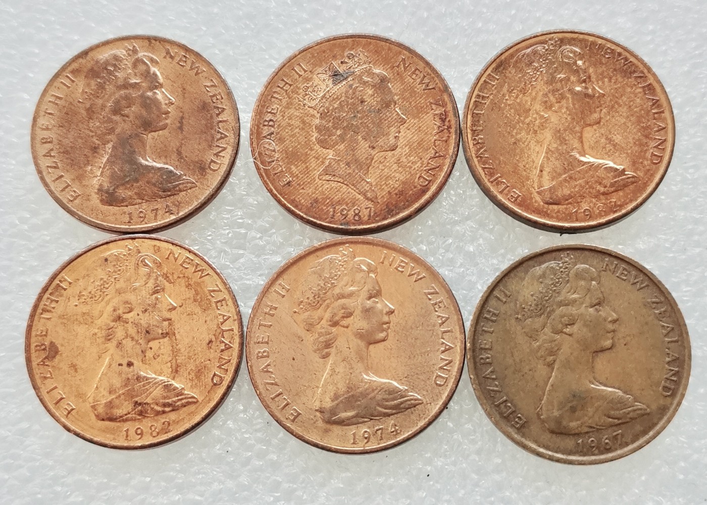 全场一元起拍 世界钱币散币、银币专场 第49期 新西兰2分 6枚