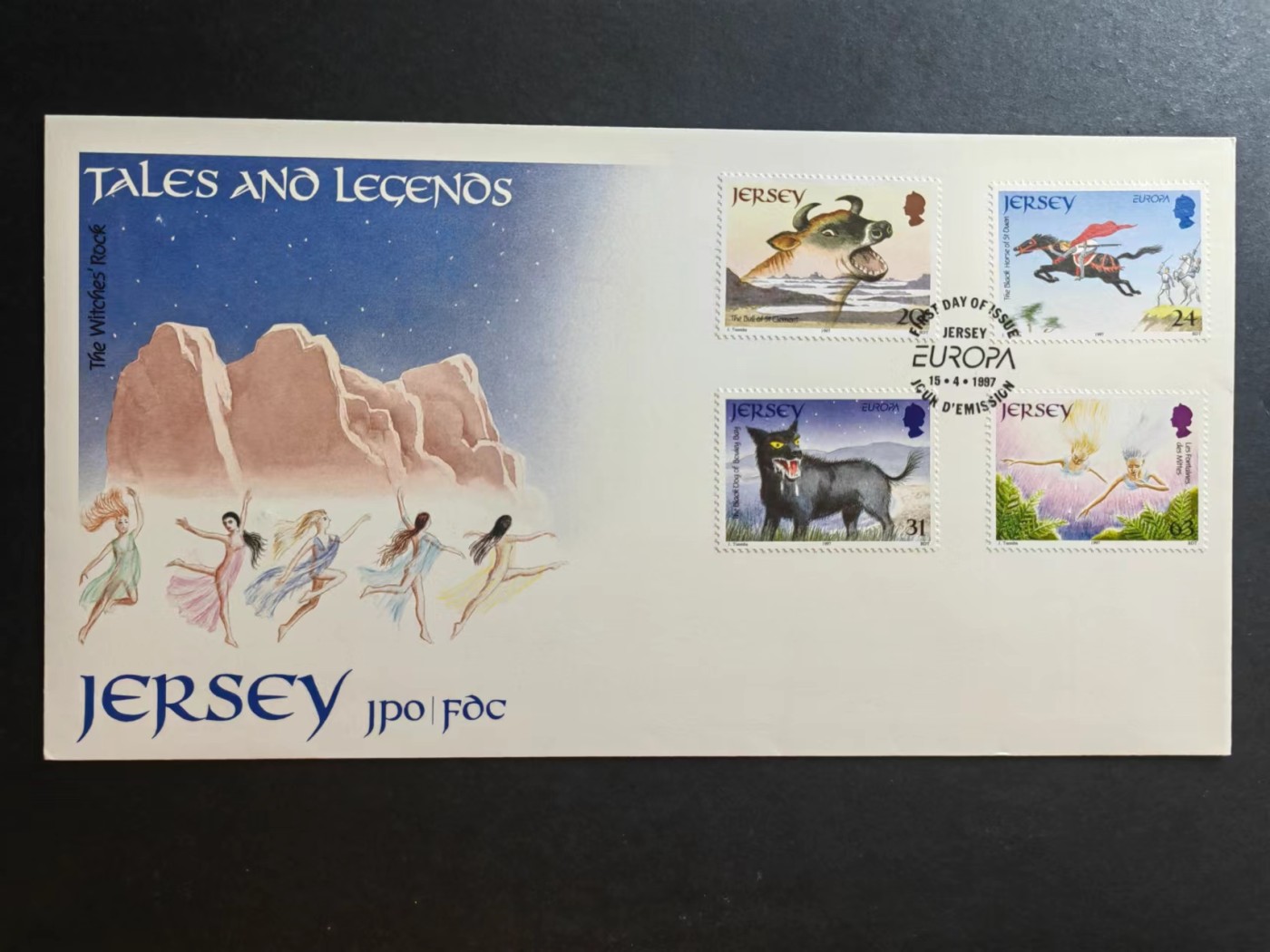 精选多國郵票品🔥⚡️🌞（拍卖场）专场 第③⑨场 泽西岛1997年 神话与传说 4全