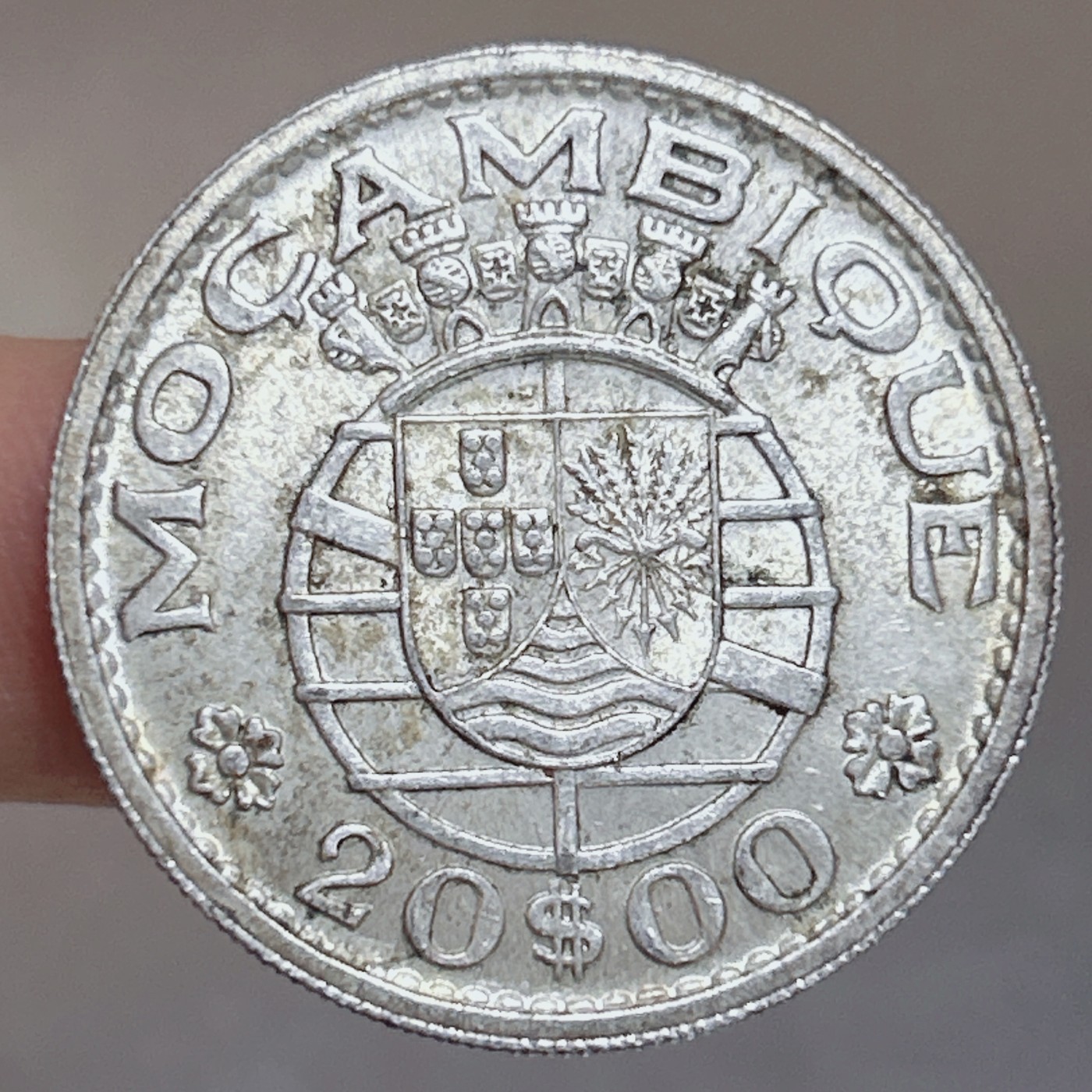 全场一元起拍 世界钱币散币、银币专场 第49期 1955年葡属莫桑比克20埃斯库多银币 重10g