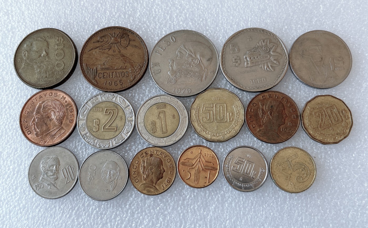 全场一元起拍 世界钱币散币、银币专场 第49期 墨西哥硬币 17枚 无重复