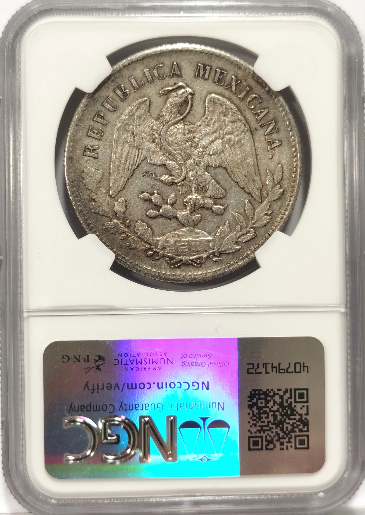博洋堂世界钱币拍卖第057期（全场包邮） NGC AU58 墨西哥1900年ZS FZ版 直边鹰洋 原味包浆，性价比之选