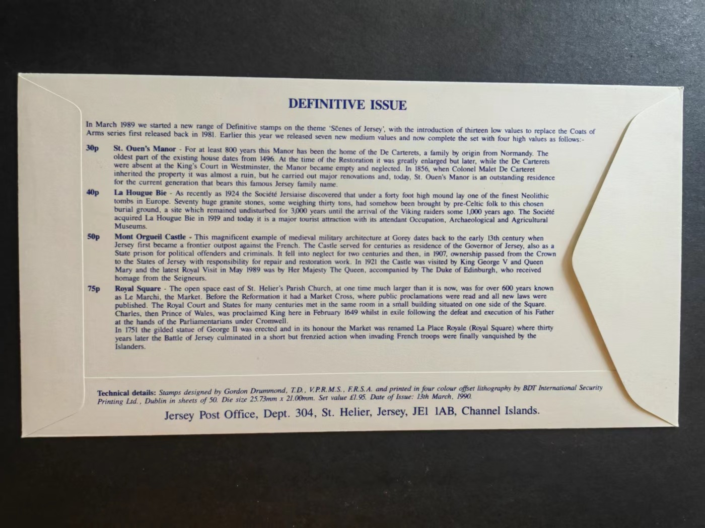 精选多國郵票品🔥⚡️🌞（拍卖场）专场 第③⑨场 泽西岛1990 岛上风光 