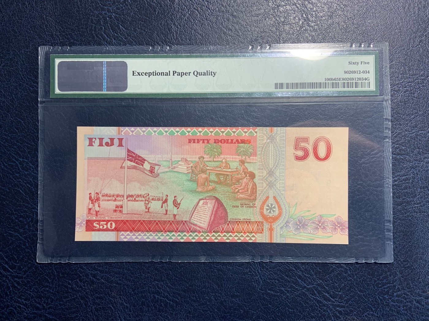 收藏联盟Quantum Auction 第313期拍卖  斐济1996年50元 PMG65 号码无347 最大面值