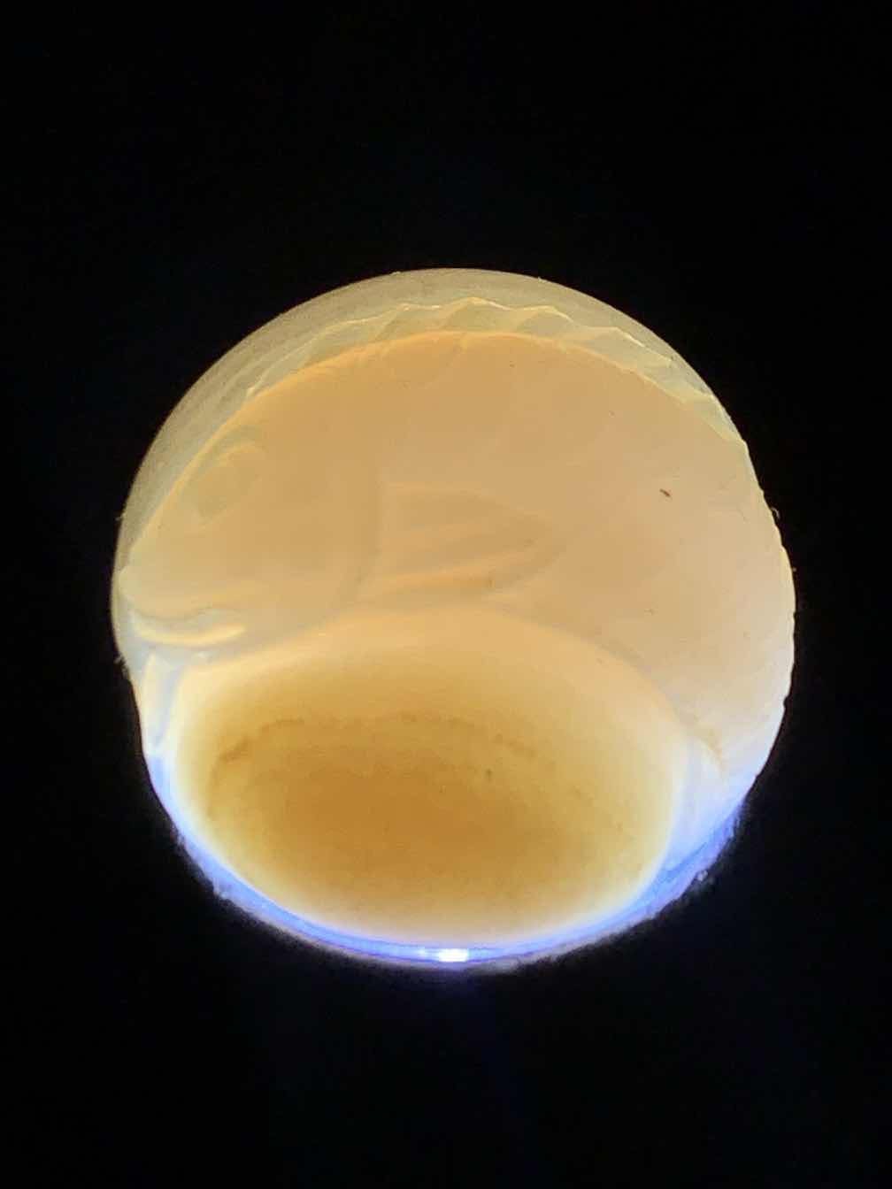 精美高玉化亚光天眼纹海洋玉髓手工俏色巧雕龙鱼随形圆珠一个！