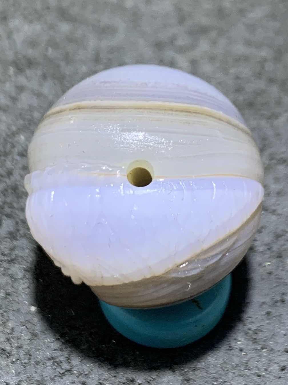 精美高玉化亚光天眼纹海洋玉髓手工俏色巧雕龙鱼随形圆珠一个！