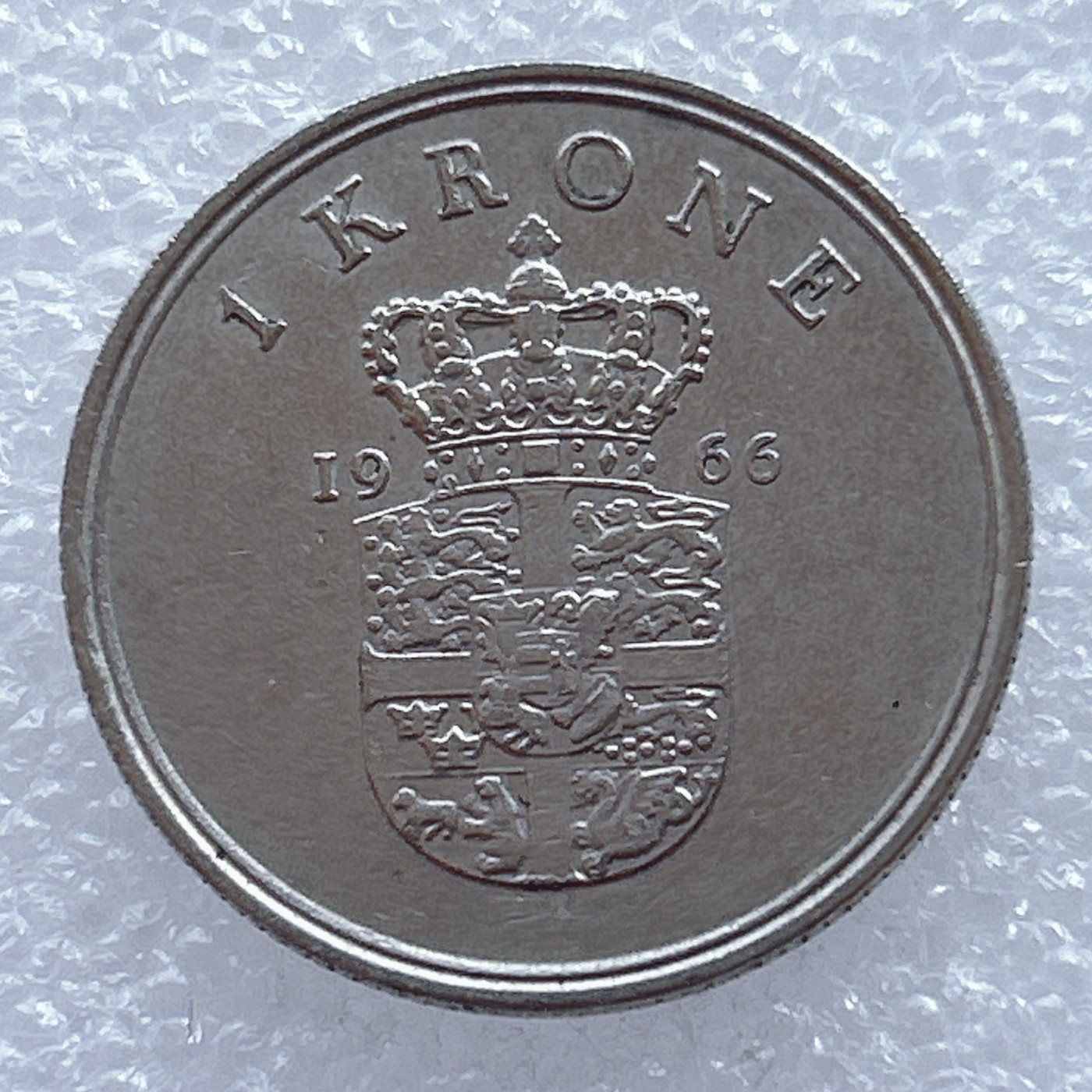 海外回流1元起拍小铺 各国钱币散币场 第2期 丹麦1966年1克朗铜镍币 弗雷德里克九世