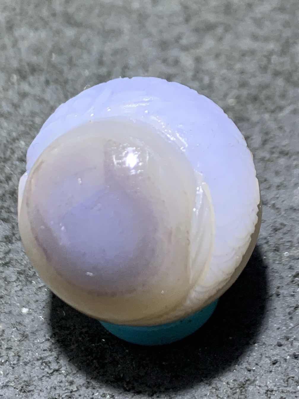 精美高玉化亚光天眼纹海洋玉髓手工俏色巧雕龙鱼随形圆珠一个！