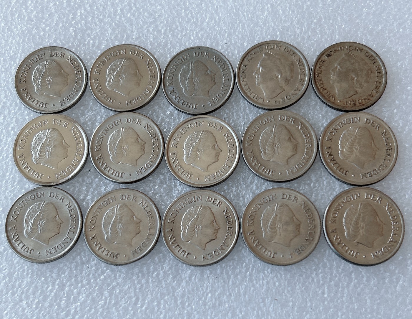 全场一元起拍 世界钱币散币、银币专场 第49期 荷兰25分镍币 朱莉安娜时期 15枚