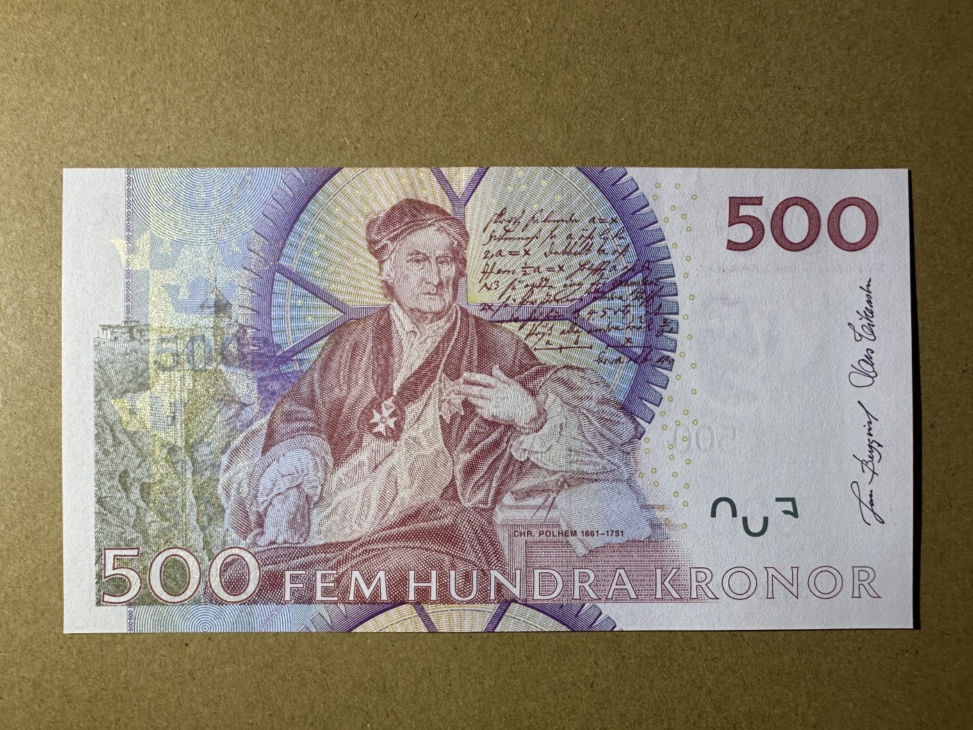 《张总收藏》131期-平安夜大美外币 瑞典500克朗 UNC 红卡尔