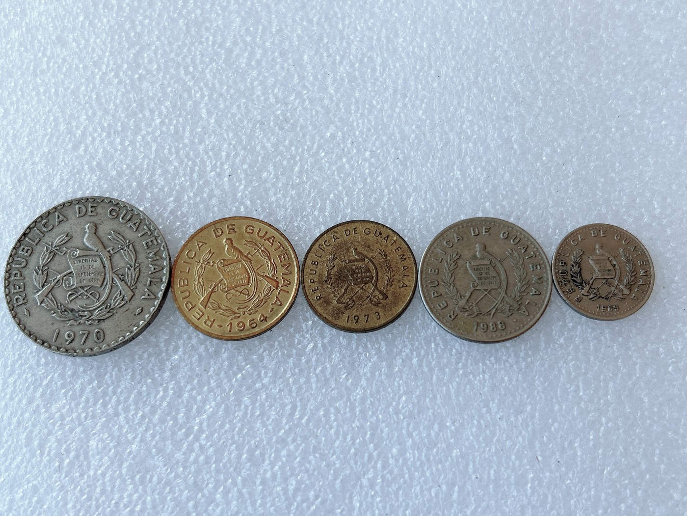 全场一元起拍 世界钱币散币、银币专场 第49期 危地马拉硬币 5枚