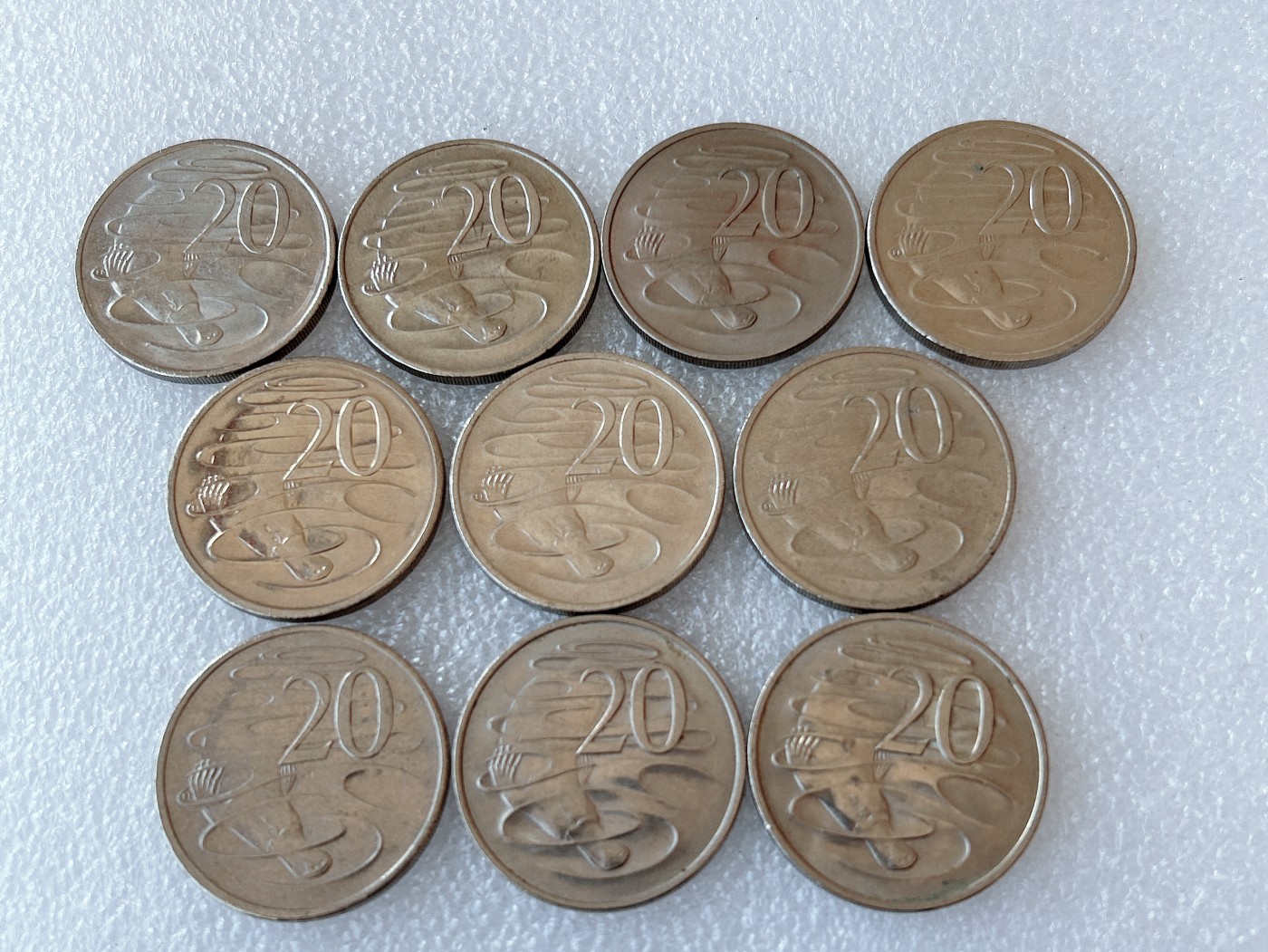 全场一元起拍 世界钱币散币、银币专场 第49期 澳大利亚20分鸭嘴兽 三个头像版 10枚