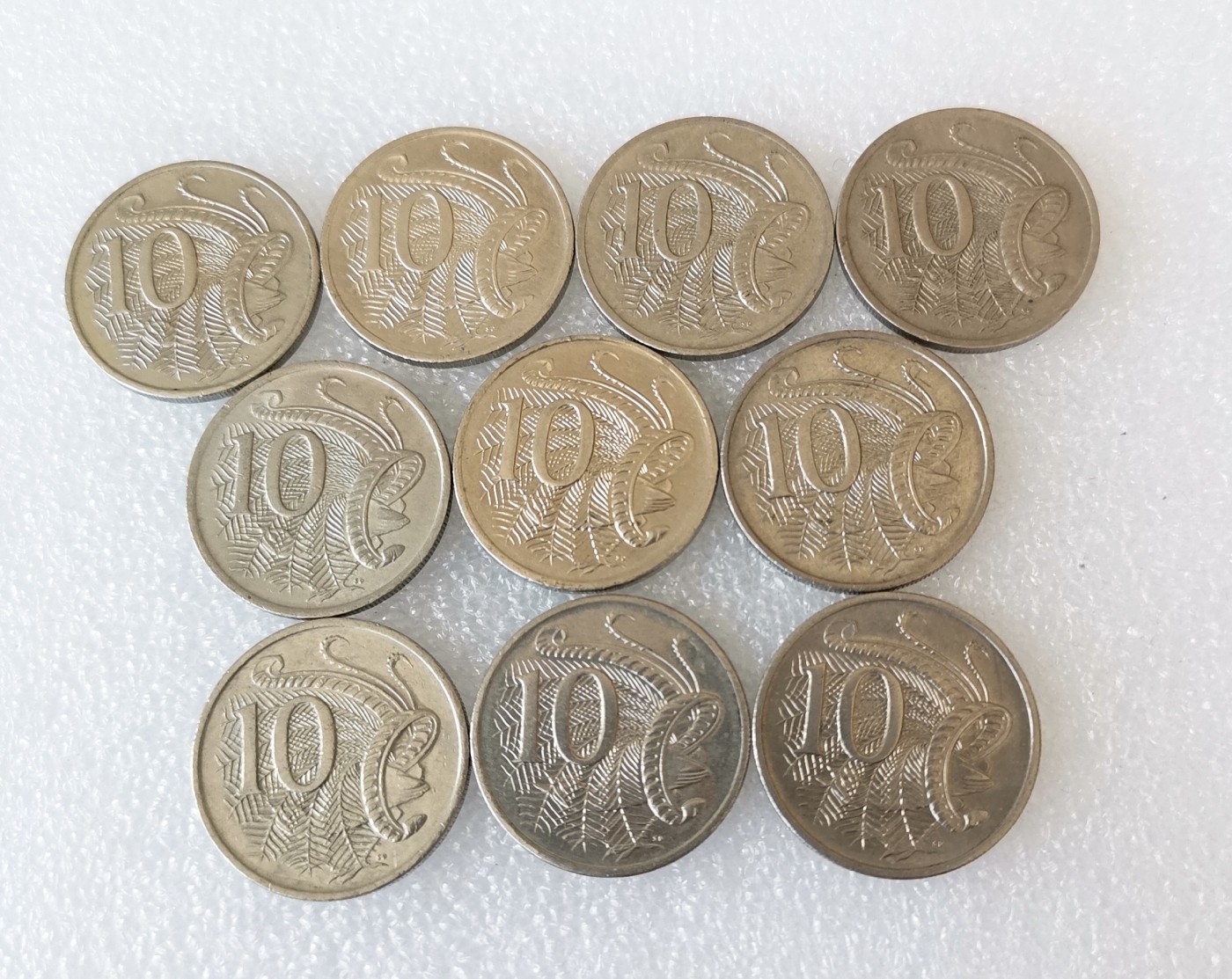 全场一元起拍 世界钱币散币、银币专场 第49期 澳大利亚10分硬币 10枚 三个头像版