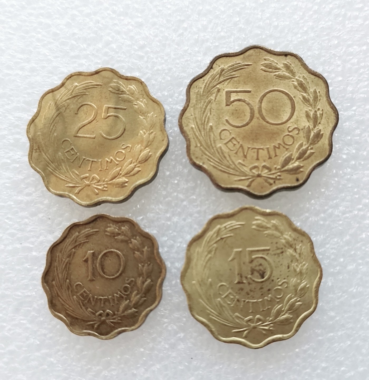 全场一元起拍 世界钱币散币、银币专场 第49期 巴拉圭1953年铝青铜币 自由帽狮子王 4枚