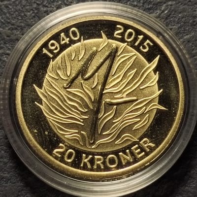 0起1加-纯粹捡漏拍-270套币银币场 - 【罕见】丹麦2015年20克朗玛格丽特女王75岁大寿精制纪念币-量1000