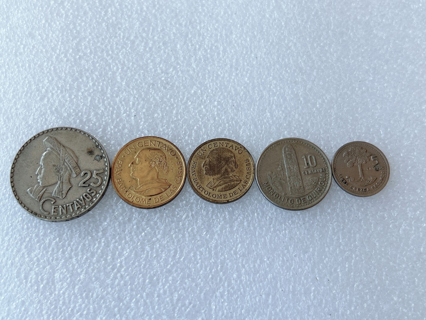 全场一元起拍 世界钱币散币、银币专场 第49期 危地马拉硬币 5枚