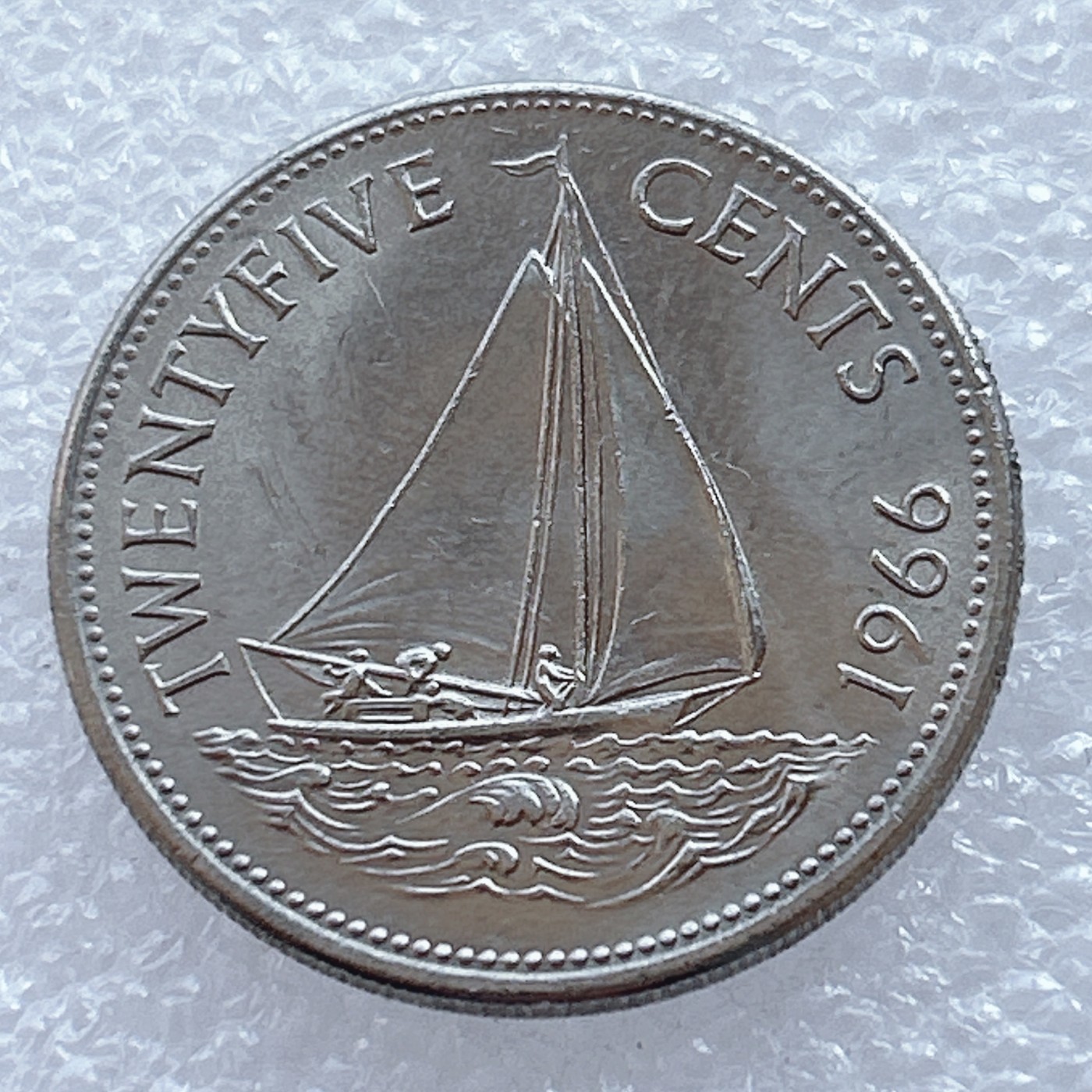 海外回流1元起拍小铺 各国钱币散币场 第2期 巴哈马1966年25分 原光品