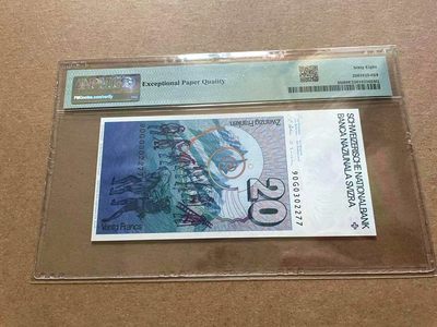 【Blue Auction】✨世界纸币精拍第409期【精】 瑞士 1990年20法郎 PMG68EPQ 高分 