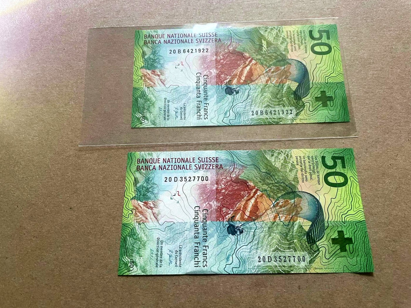 【Blue Auction】✨世界纸币精拍第409期【精】 【一组2张】瑞士 手版 50法郎 全新UNC