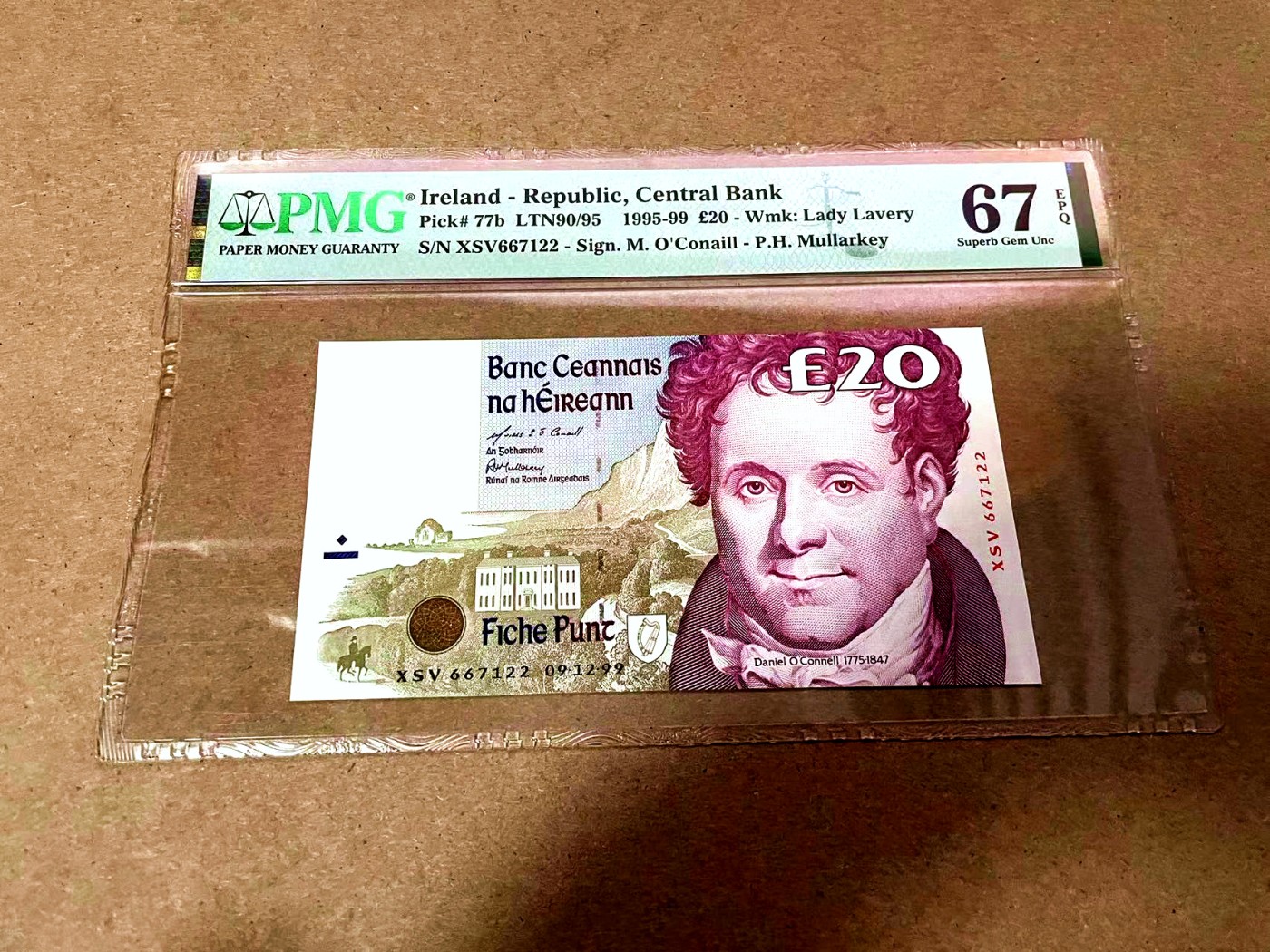 【Blue Auction】✨世界纸币精拍第409期【精】 爱尔兰 1995-99年20镑 PMG67EPQ 高分