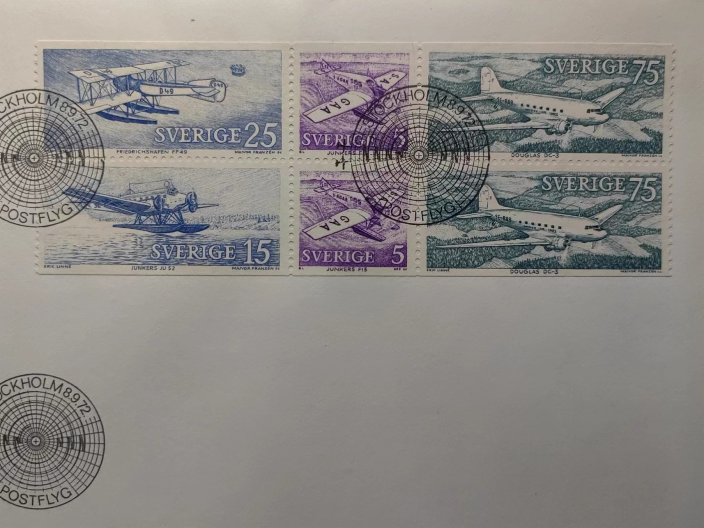 精选多國郵票品🔥⚡️🌞（拍卖场）专场 第④0️⃣场 瑞典1972年 飞机发展史